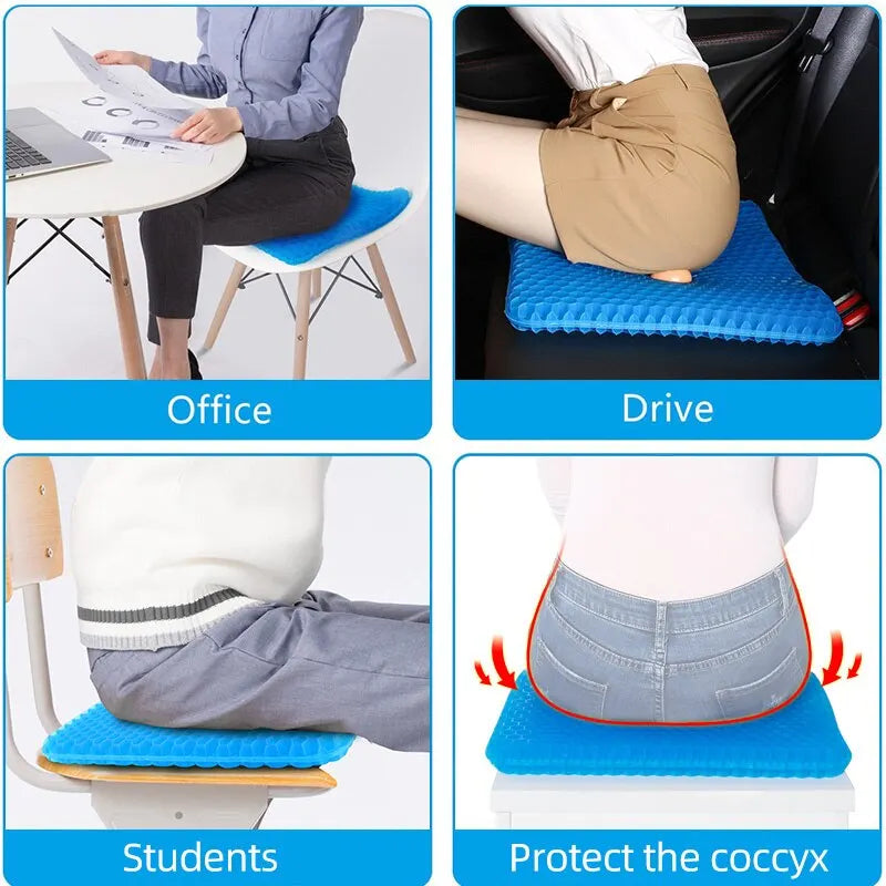 Ultra-Comfort Gel Seat Cushion with Breathable Honeycomb Design