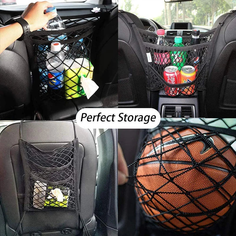 Stretchable Car Storage Net & Pet Barrier Organizer