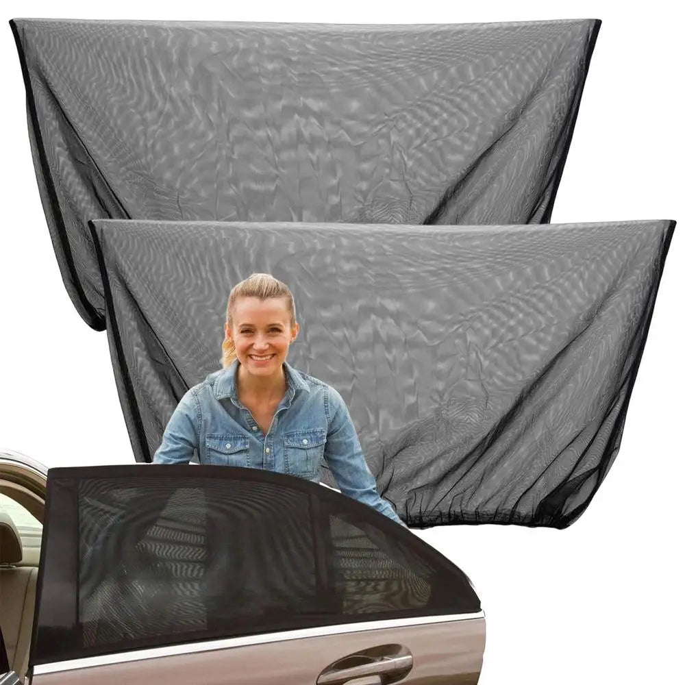 Universal Car Window Sunshade Mesh Curtains – UV Protection & Privacy