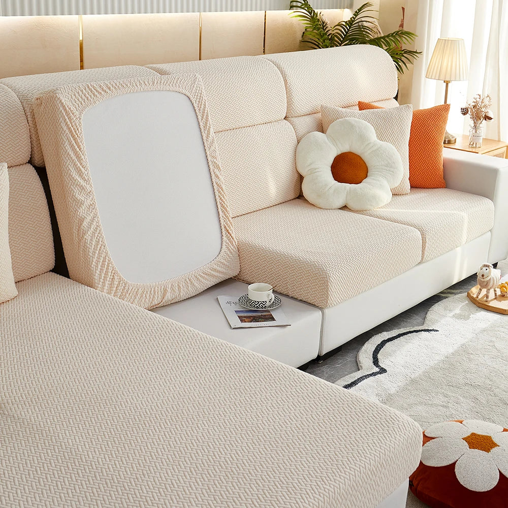 Stretch Jacquard Sofa Cover – Soft, Snug, and Stylish Protection