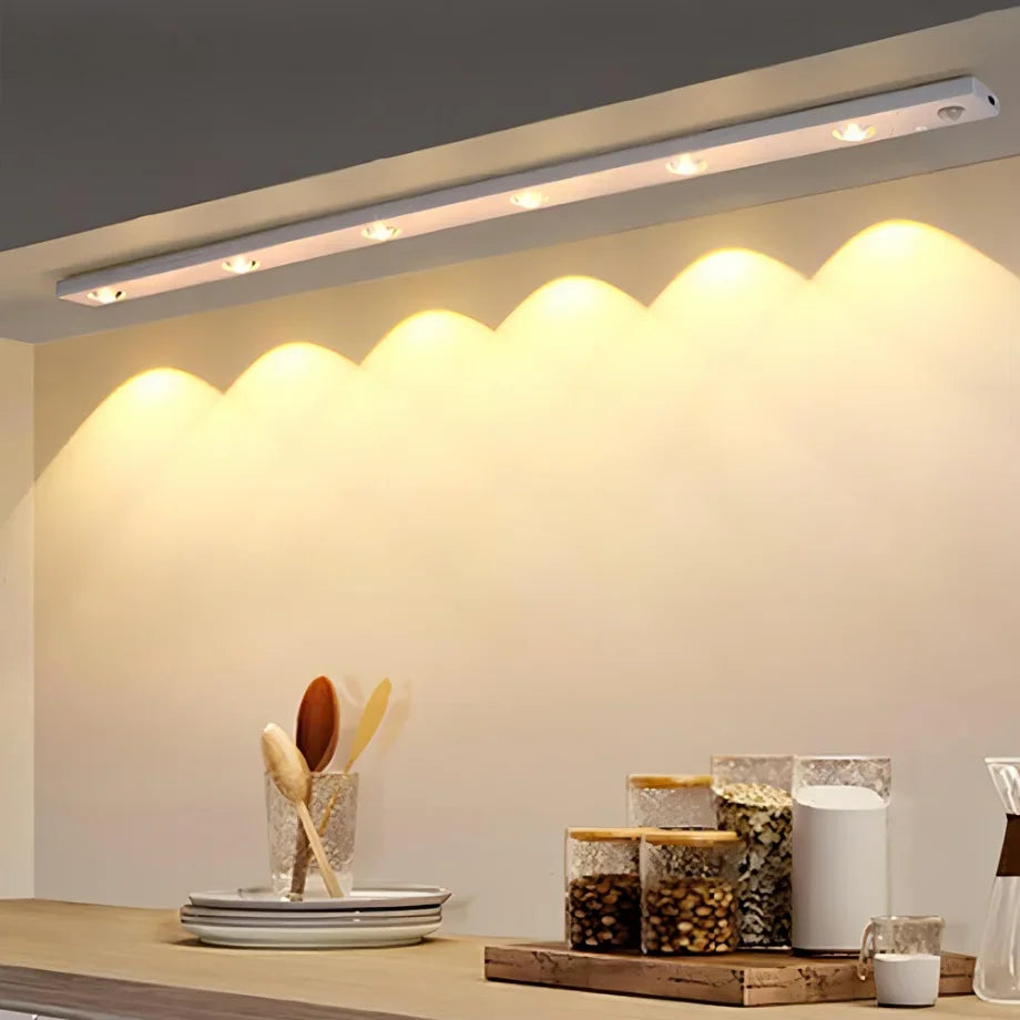 Rechargeable Motion Sensor LED Cabinet Light – Sleek Design with Adjustable Brightness