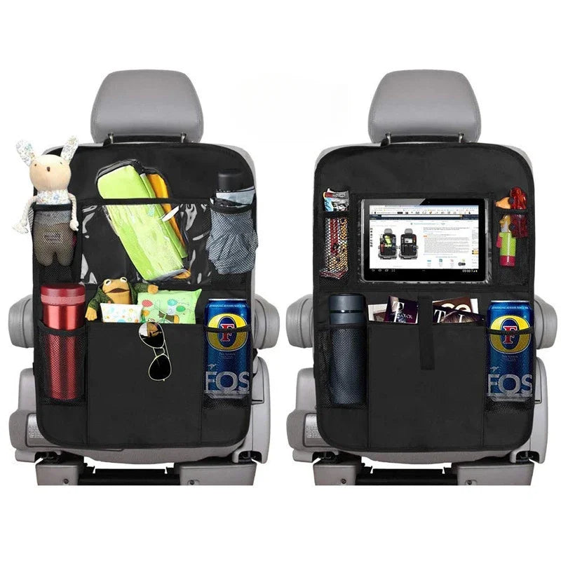 Car Backseat Organizer with Tablet Holder – Waterproof Seat Protector & Storage for Kids Travel