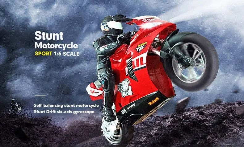 Extreme Drift RC Motorcycle – Self-Balancing 1:6 Scale Stunt Bike