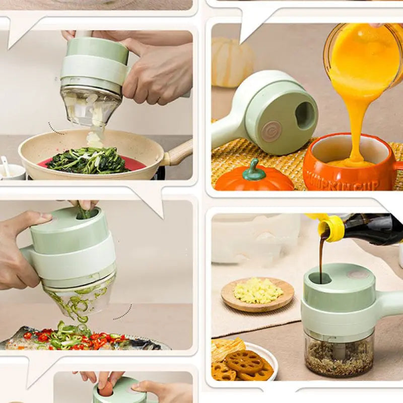 4-in-1 Handheld Electric Vegetable Cutter & Cooking Gadget