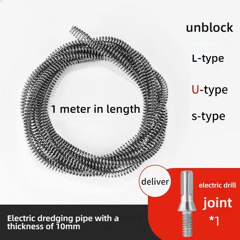 Heavy-Duty Drain Cleaning Spring – Manual Pipe Unclogging Tool (1M to 5M)