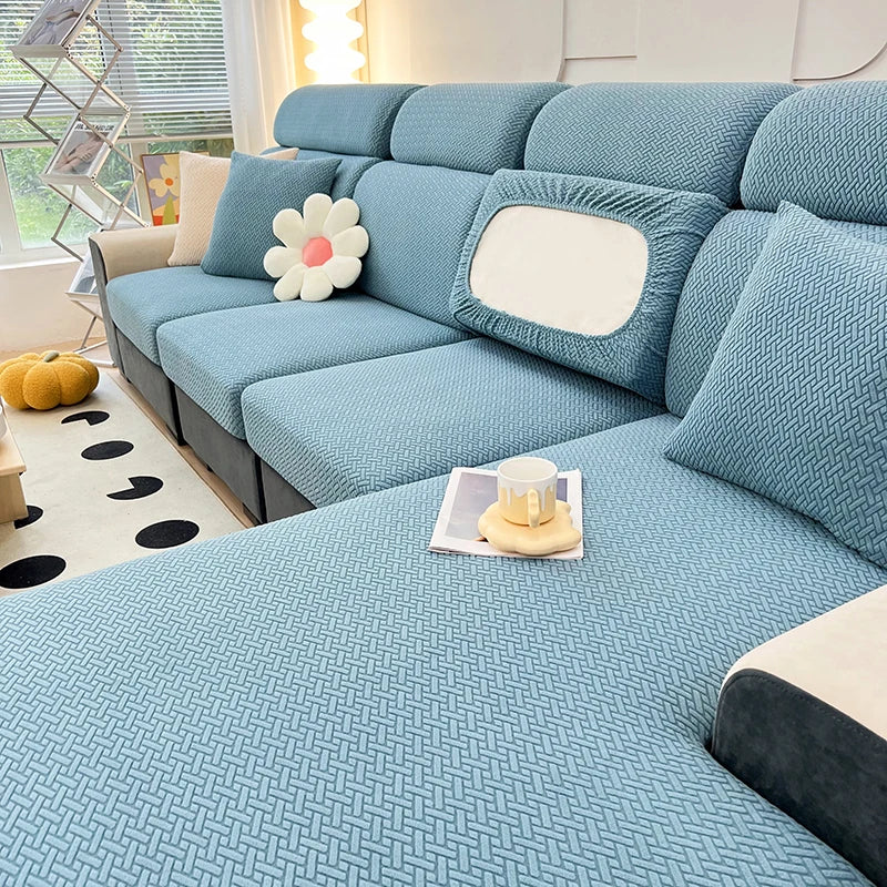 Stretch Jacquard Sofa Cover – Soft, Snug, and Stylish Protection