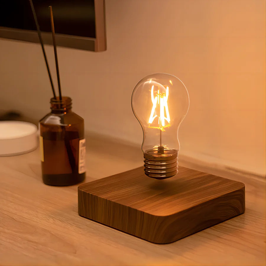 Magnetic Levitating LED Lamp with Wooden Base