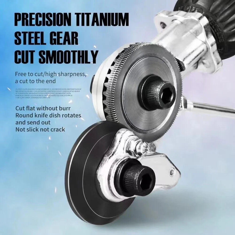 Drill-Powered Sheet Metal Cutter Head (Burr-Free Disc Shear)