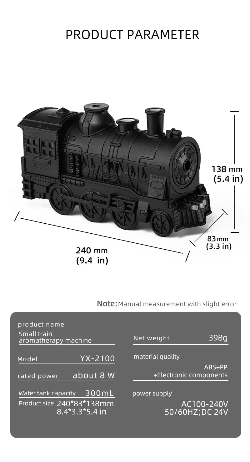 Retro Train Essential Oil Diffuser & Cool Mist Humidifier