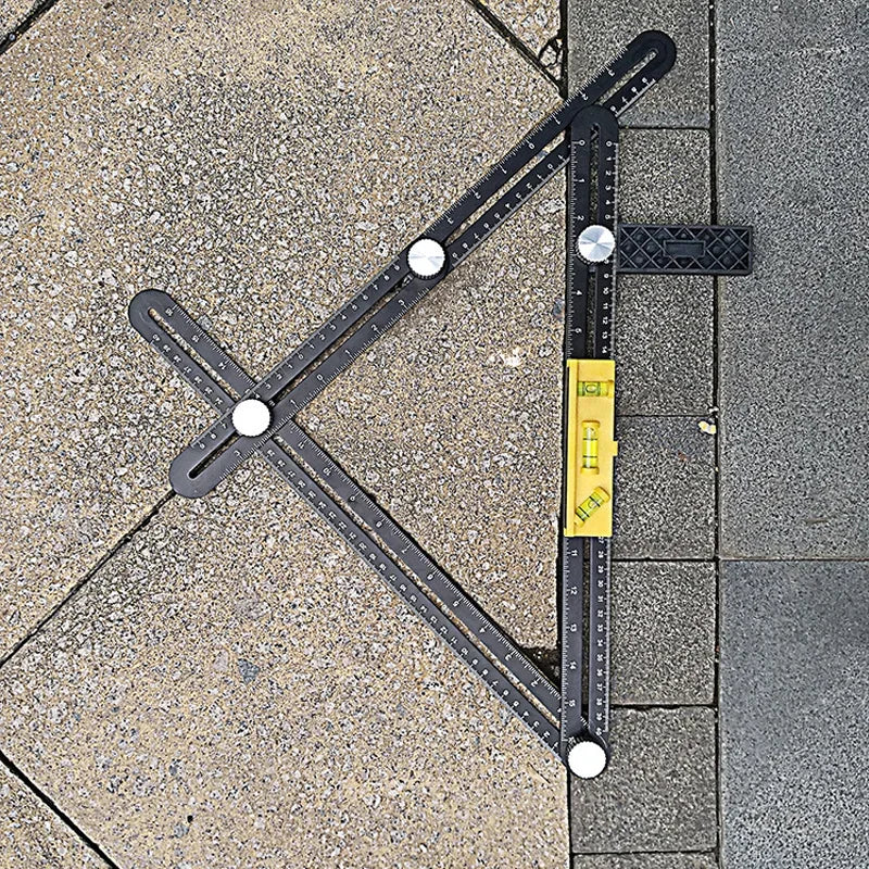 6-Fold Multi-Angle Measuring Ruler & Tile Hole Locator Tool Set