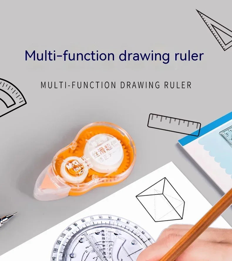 Multifunctional Geometry Ruler with Rotating Protractor