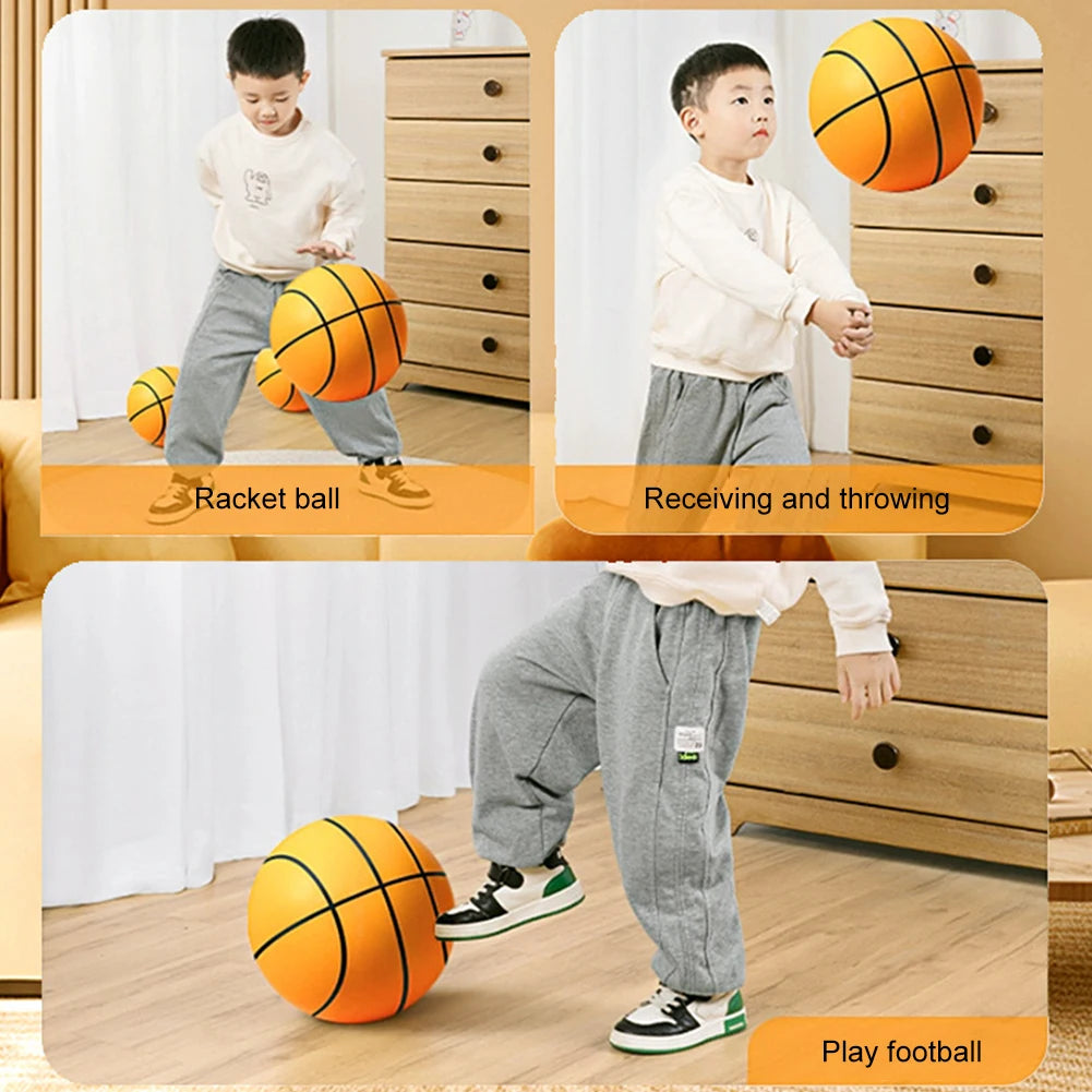Kids Indoor Silent Basketball - High-Resilience Foam Ball