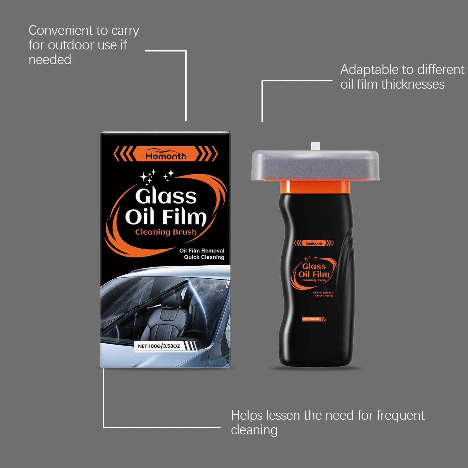 Clear Your Windshield Instantly — Oil Film Remover Brush