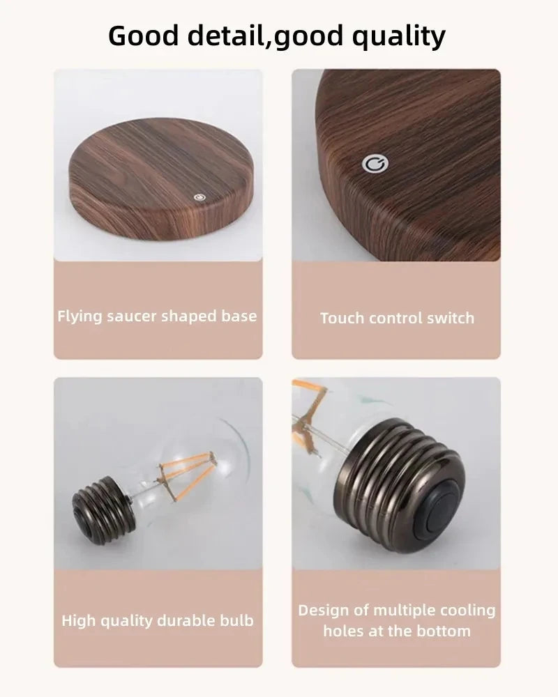 Magnetic Levitating LED Lamp with Wooden Base