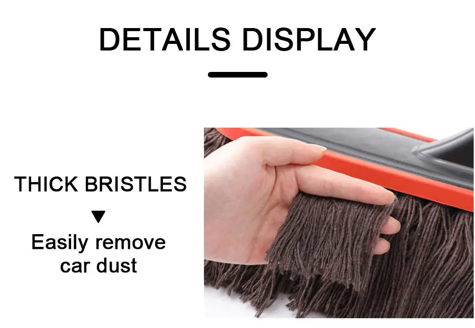 Adjustable Telescopic Microfiber Car Duster with Wax-Treated Cotton Strands