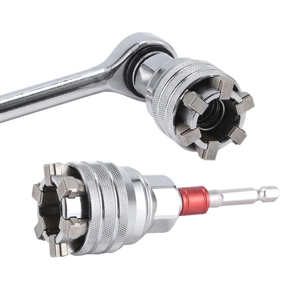 Universal Adjustable Socket (10–19 mm | 3/8–3/4 in) – 3/8" Drive for Power Drill & Wrench