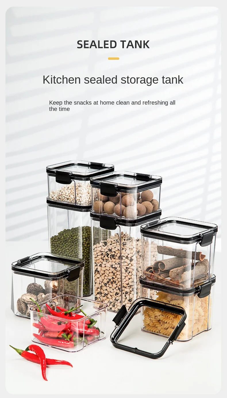 Airtight Kitchen Grain Storage Jars – Moisture-Proof Organizer Set