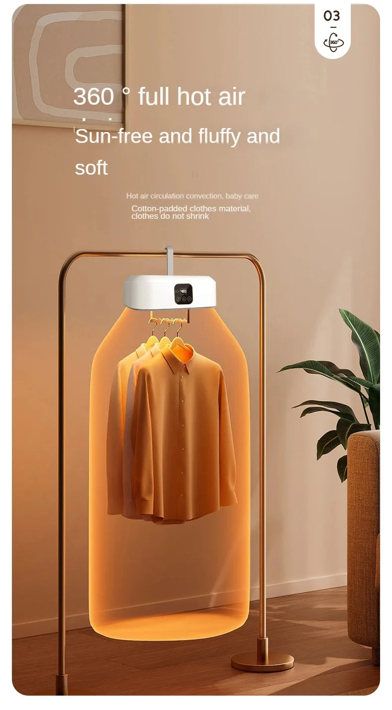 Portable Folding Clothes Dryer with Remote Control