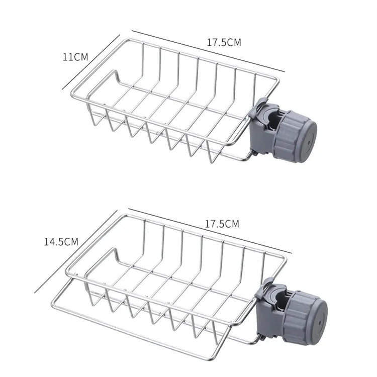 Adjustable Stainless Steel Faucet Organizer for Sink Storage