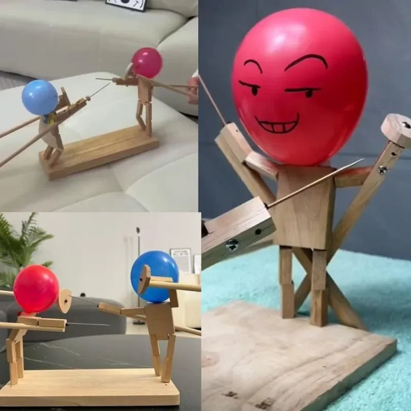 Wooden Balloon Battle Game – Fast-Paced Balloon Pop Challenge for 2 Players