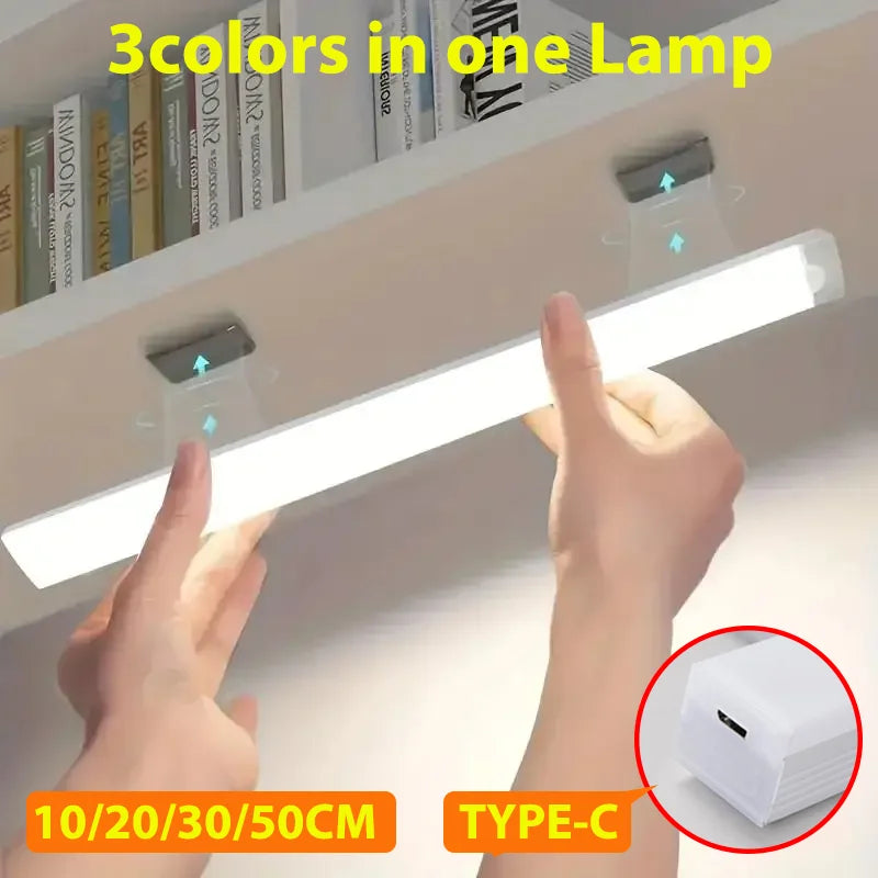 Rechargeable LED Motion Sensor Night Light - Wireless, Type-C Cabinet & Staircase Lamp