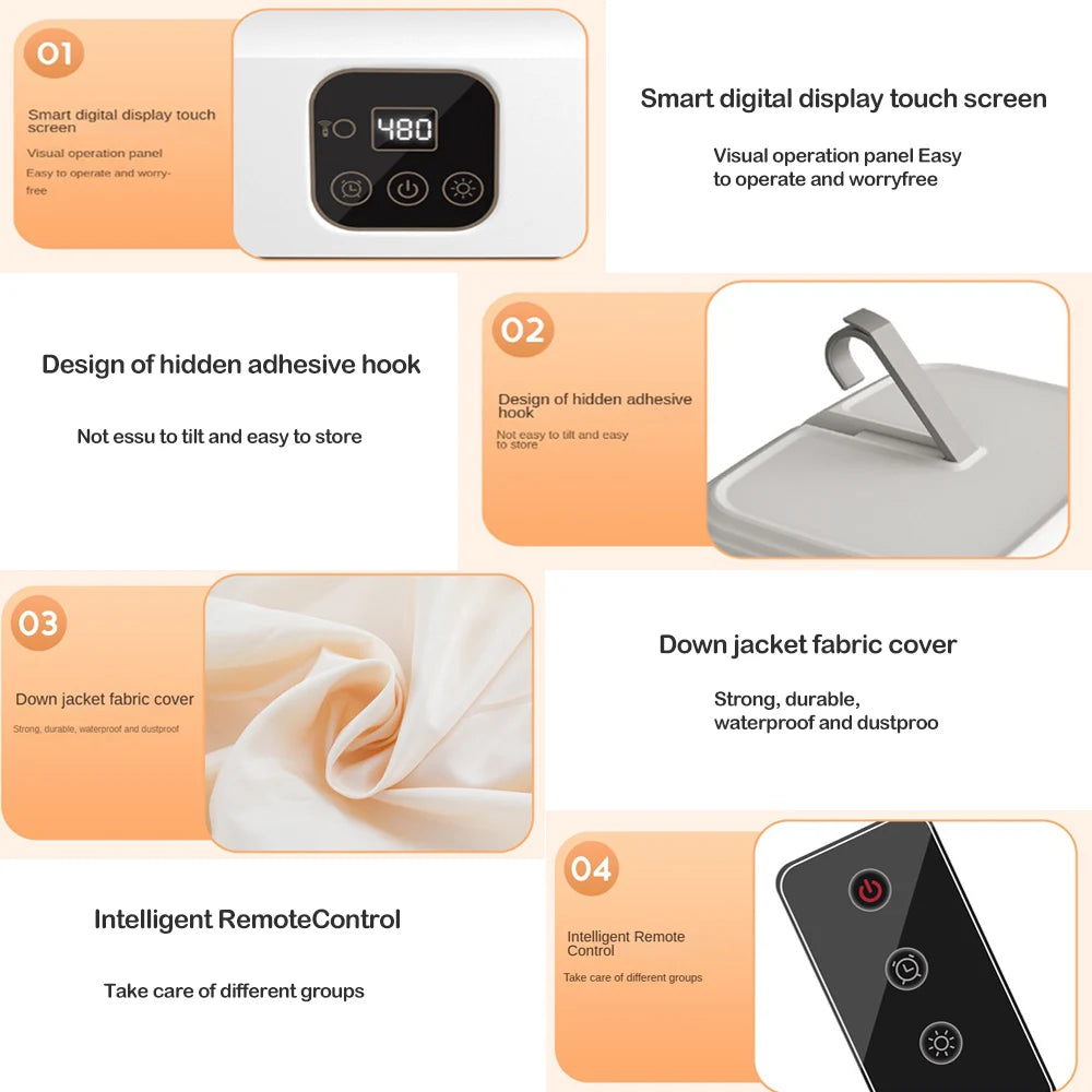Portable Folding Clothes Dryer with Remote Control