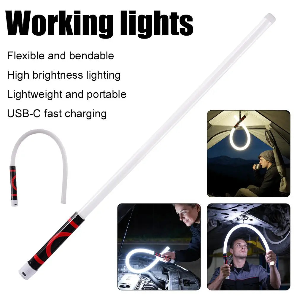 Flexible Rechargeable LED Work Light – 27" Bendable 800LM Inspection Light