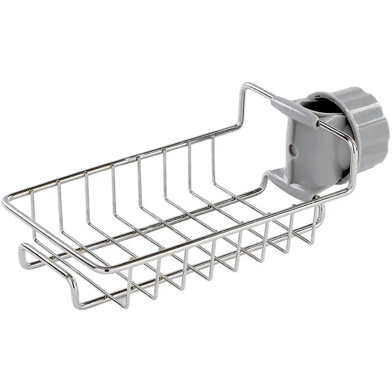 Adjustable Stainless Steel Faucet Organizer for Sink Storage
