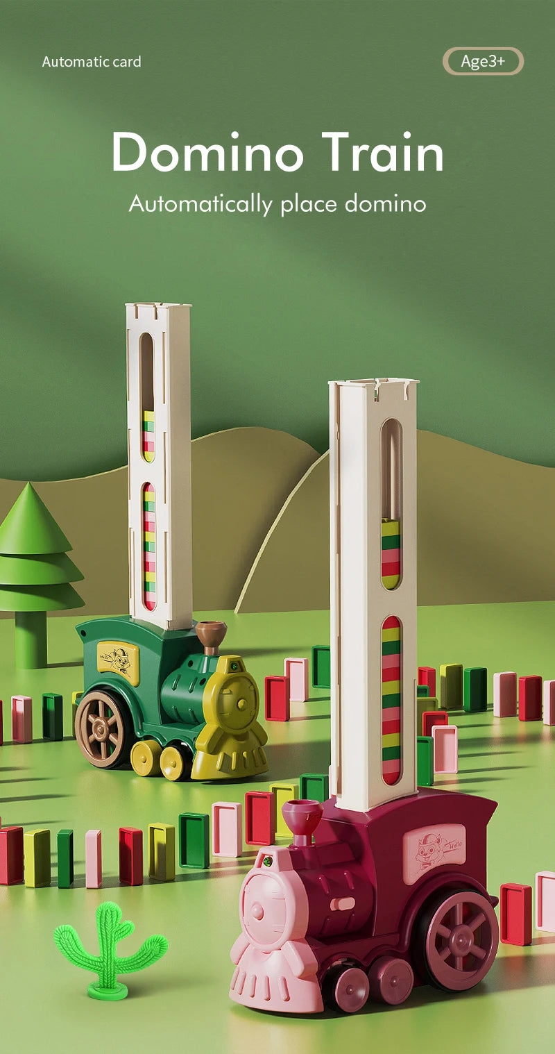 Domino Domino Mini Train Fun Automatic Placement Building Block Children's Electric Puzzle Toy Car