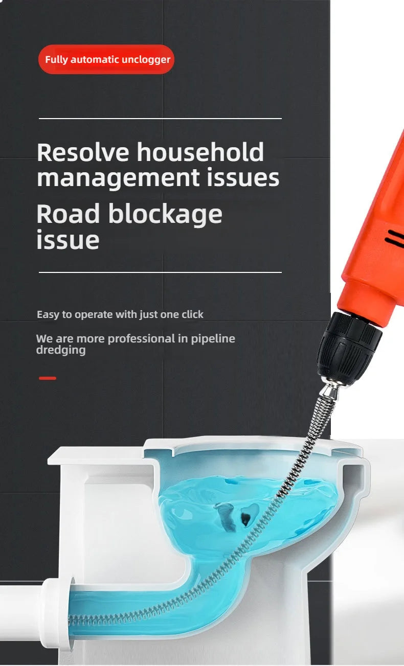 Heavy-Duty Drain Cleaning Spring – Manual Pipe Unclogging Tool (1M to 5M)