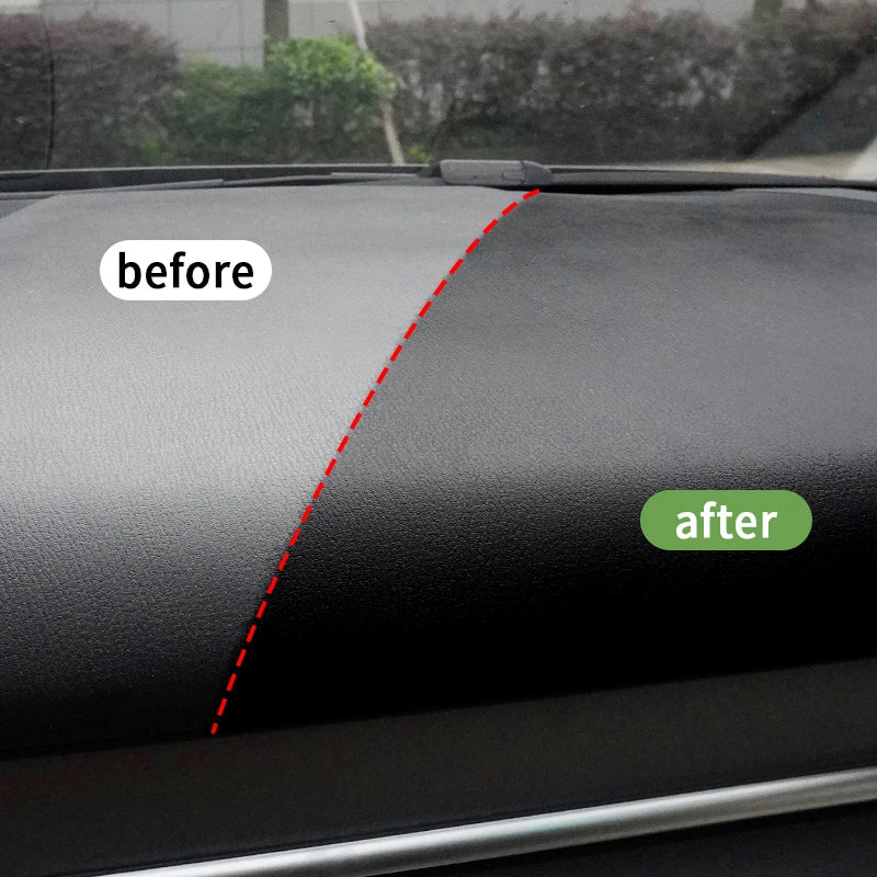 Car Plastic & Leather Restorer – Non-Greasy, UV-Protective Shine for Interiors