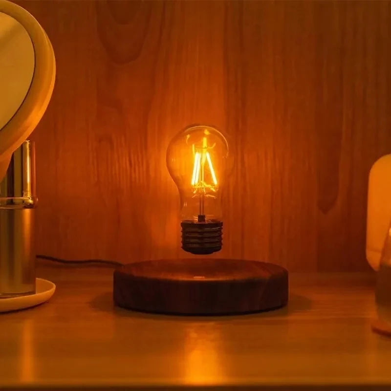 Magnetic Levitating LED Lamp with Wooden Base