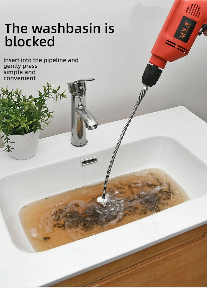 Heavy-Duty Drain Cleaning Spring – Manual Pipe Unclogging Tool (1M to 5M)
