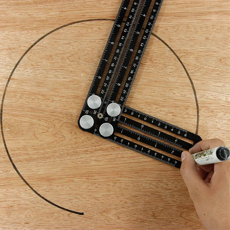 6-Fold Multi-Angle Measuring Ruler & Tile Hole Locator Tool Set