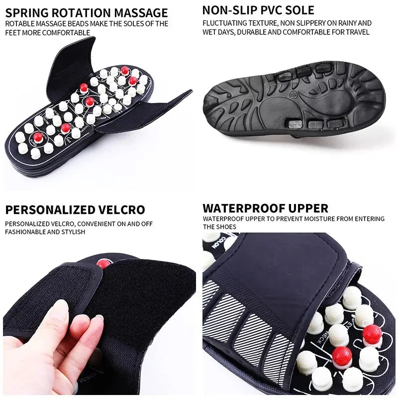 Acupressure Massage Slippers – Rotating Foot Therapy Shoes
