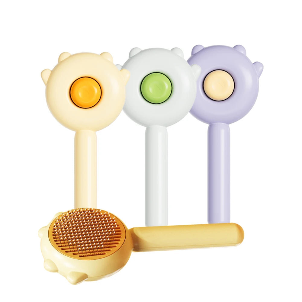 Self-Cleaning Pet Grooming Brush with Massage Needles