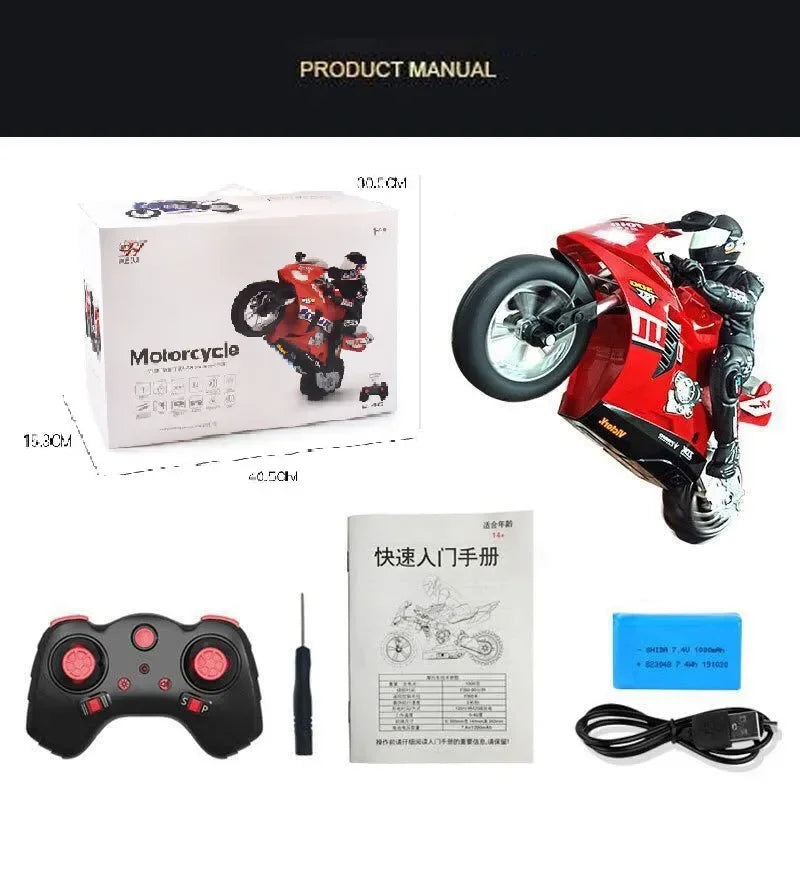 Extreme Drift RC Motorcycle – Self-Balancing 1:6 Scale Stunt Bike