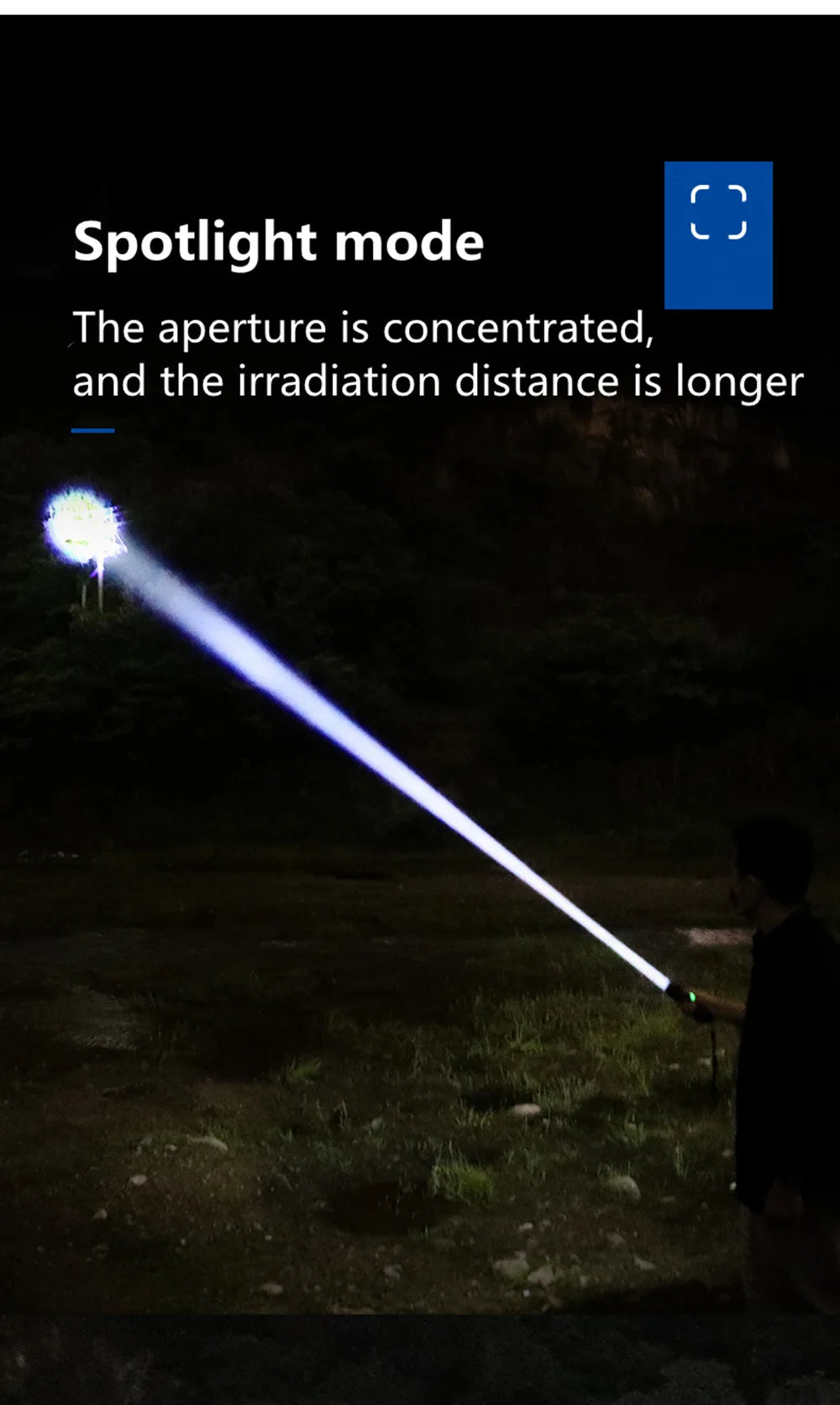 High-Power LED Flashlight – Rechargeable, Long-Range, Tactical Outdoor Torch