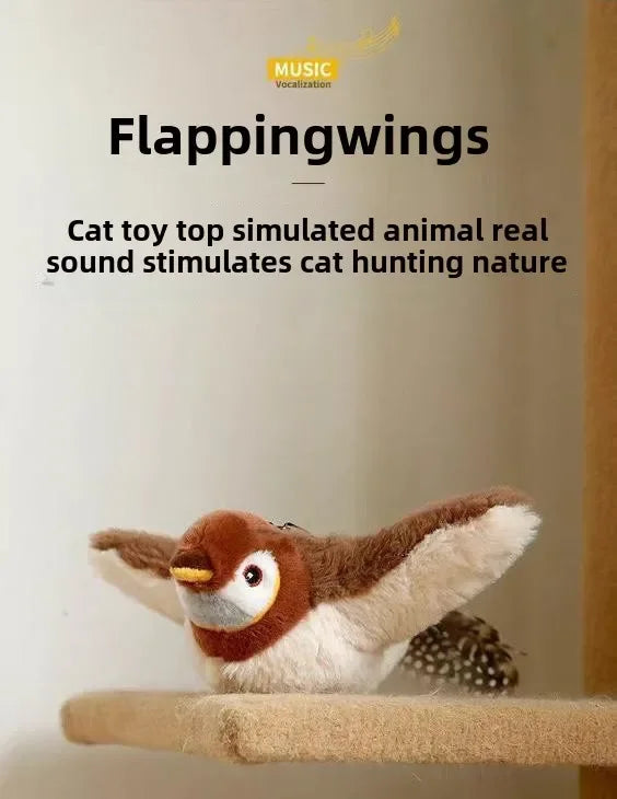 Interactive Chirping Bird Cat Toy – Touch-Activated & Rechargeable