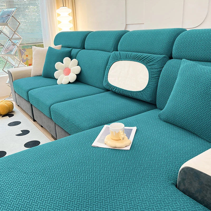 Stretch Jacquard Sofa Cover – Soft, Snug, and Stylish Protection