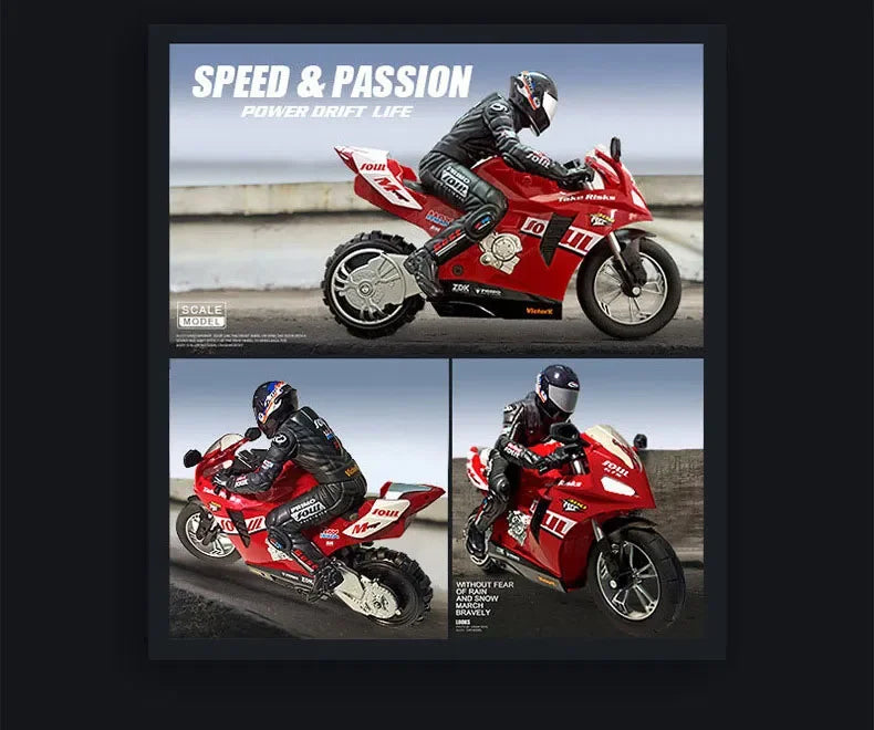 Extreme Drift RC Motorcycle – Self-Balancing 1:6 Scale Stunt Bike