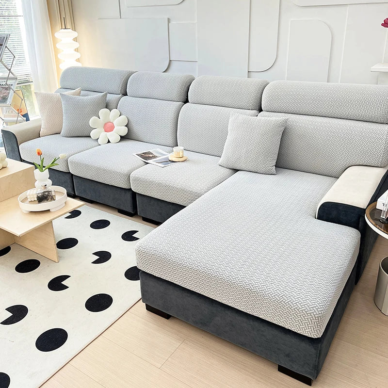 Stretch Jacquard Sofa Cover – Soft, Snug, and Stylish Protection