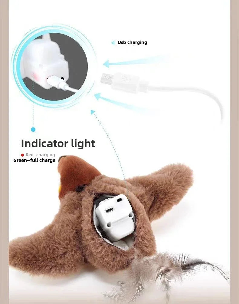 Interactive Chirping Bird Cat Toy – Touch-Activated & Rechargeable