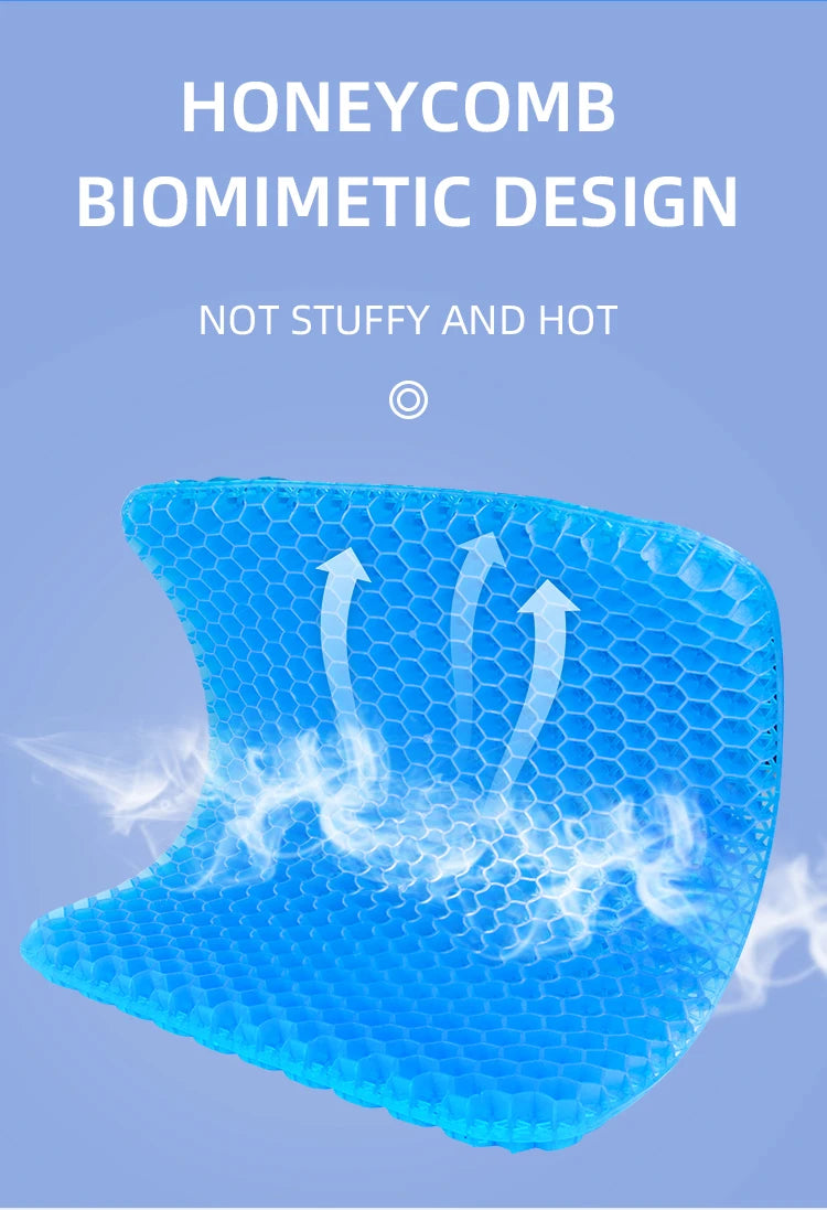 Ultra-Comfort Gel Seat Cushion with Breathable Honeycomb Design