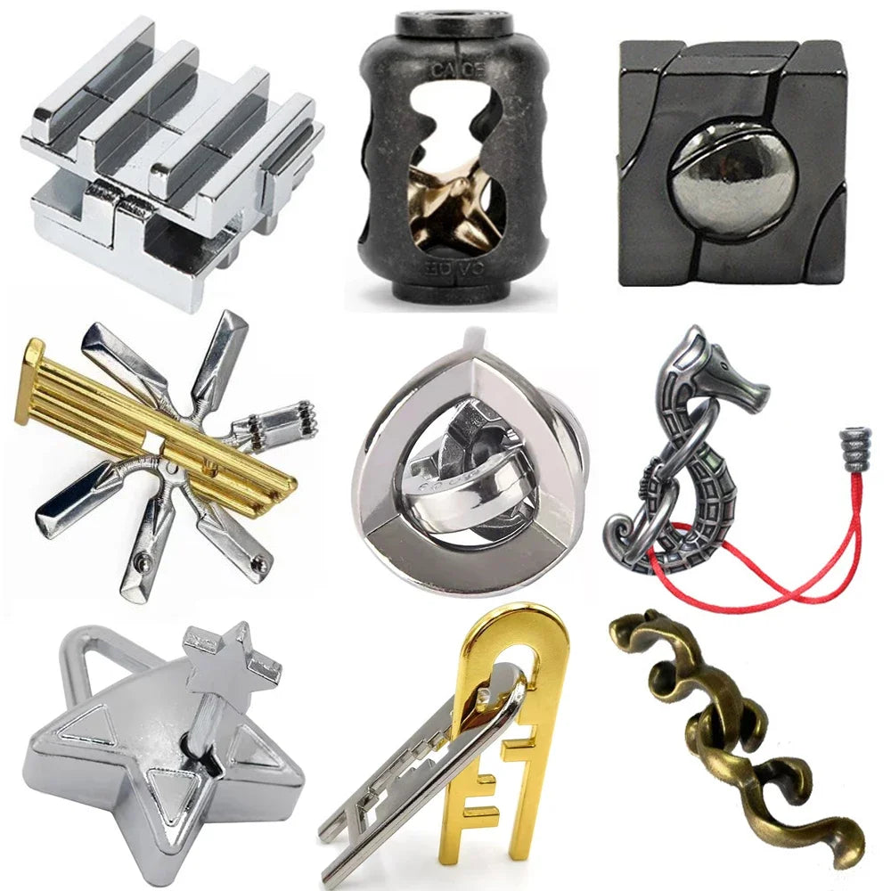 Classic IQ Metal Brain Teaser Puzzle Game for All Ages