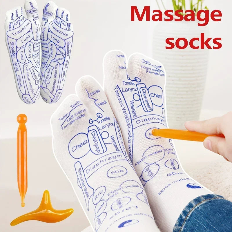 Acupressure Reflexology Massage Socks – Foot Therapy & Relaxation Set
