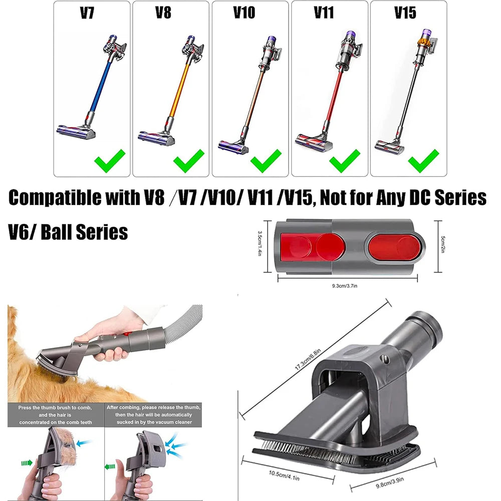 Pet Grooming Brush – Compatible with Dyson Vacuums