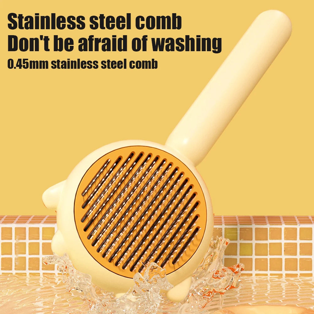 Self-Cleaning Pet Grooming Brush with Massage Needles