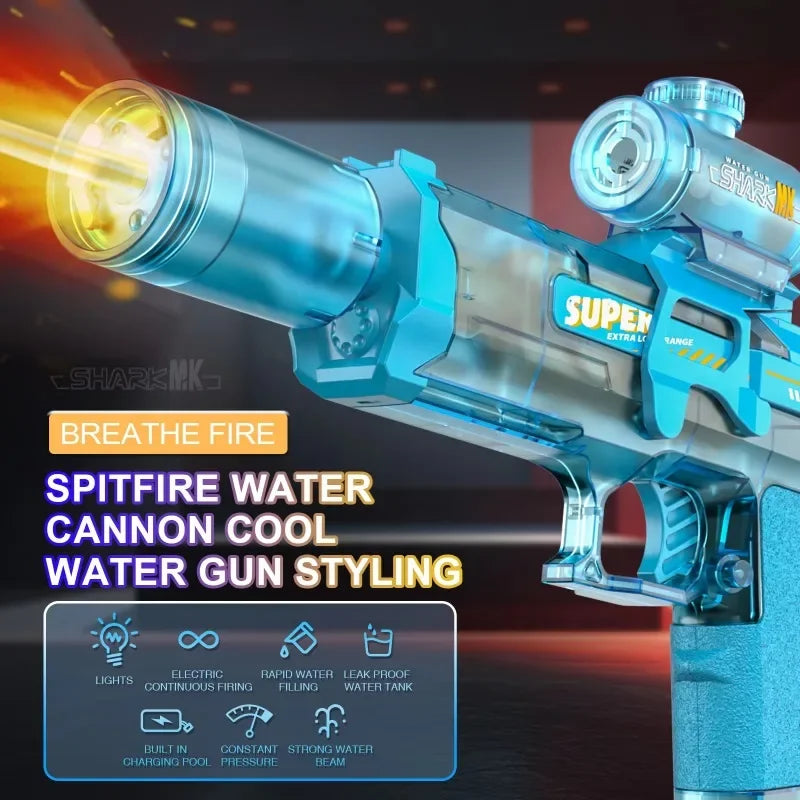 LED Light-Up Electric Water Blaster – Rechargeable & Auto-Firing