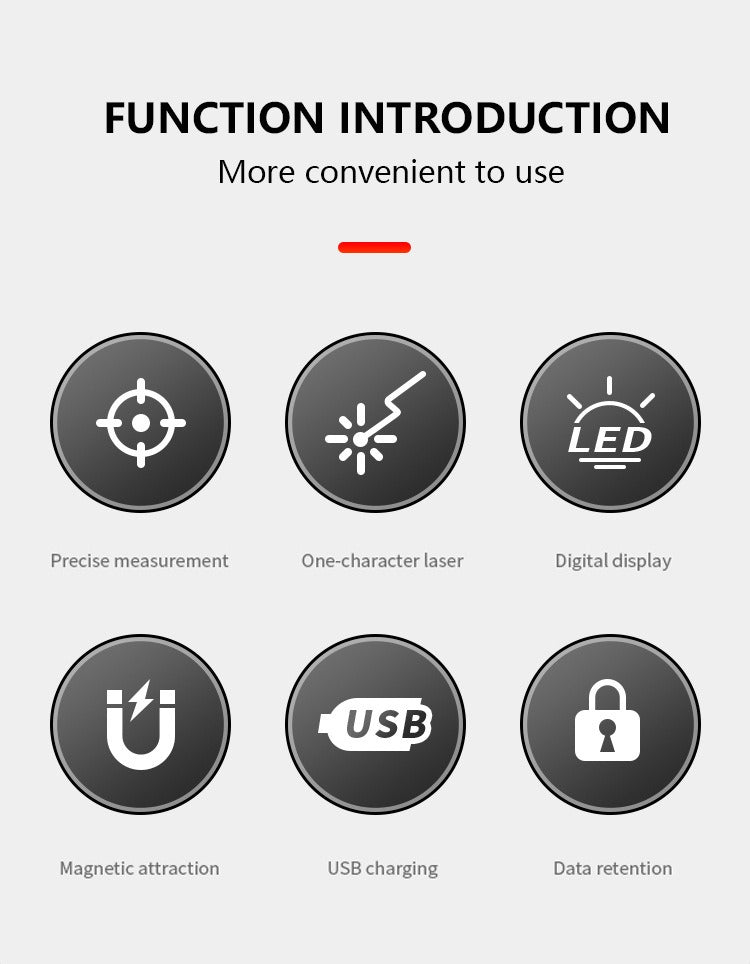 Digital Inclinometer with or without Laser – 1-Side or 4-Side Magnet – USB-C Rechargeable